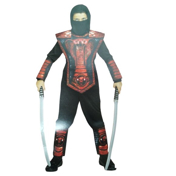 Fun World Boys Cobra Ninja Costume S (6/7) Hooded Shirt, Pants, Tunic and Mask - Picture 1 of 7